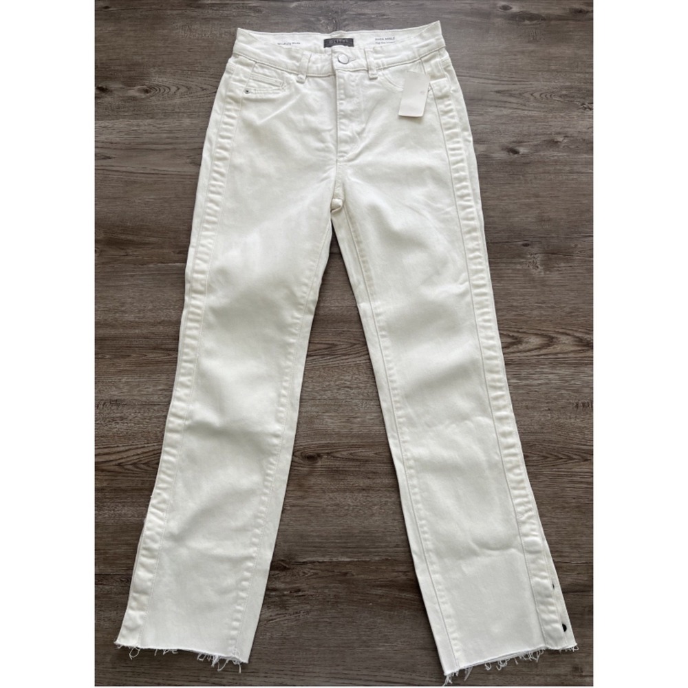 DL1961 Mara High Rise Straight Ankle Jeans Womens 25 White Instasculpt NWT